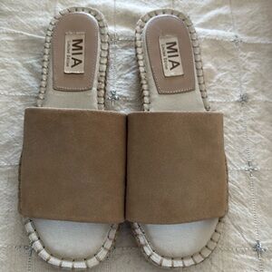 MIA Cream Espadrilles with Woven Sole